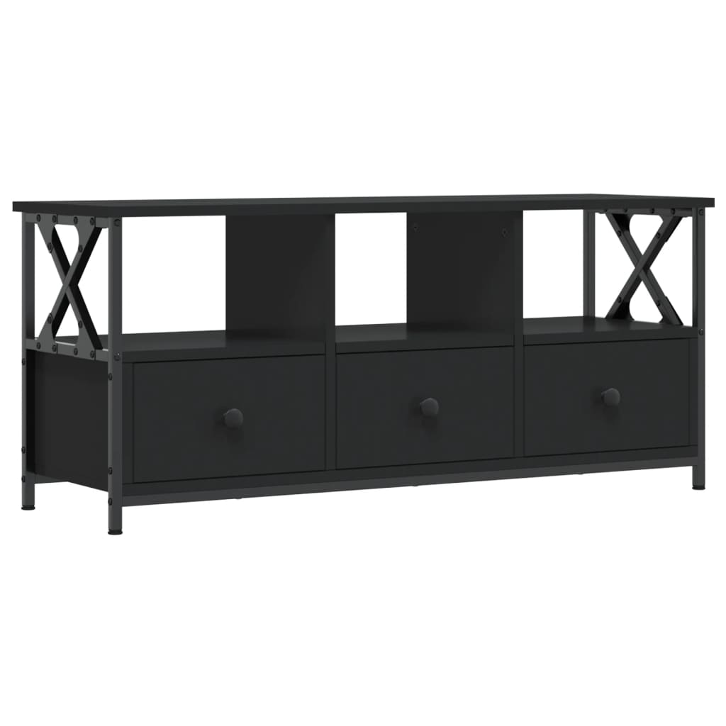 TV ormarić crni 102 x 33 x 45 cm konstruirano drvo i željezo