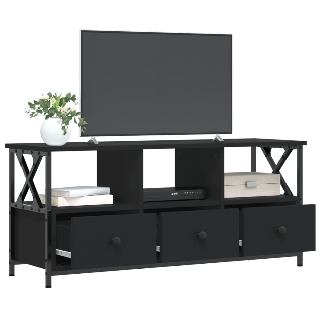 TV ormarić crni 102 x 33 x 45 cm konstruirano drvo i željezo