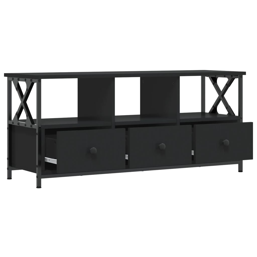 TV ormarić crni 102 x 33 x 45 cm konstruirano drvo i željezo