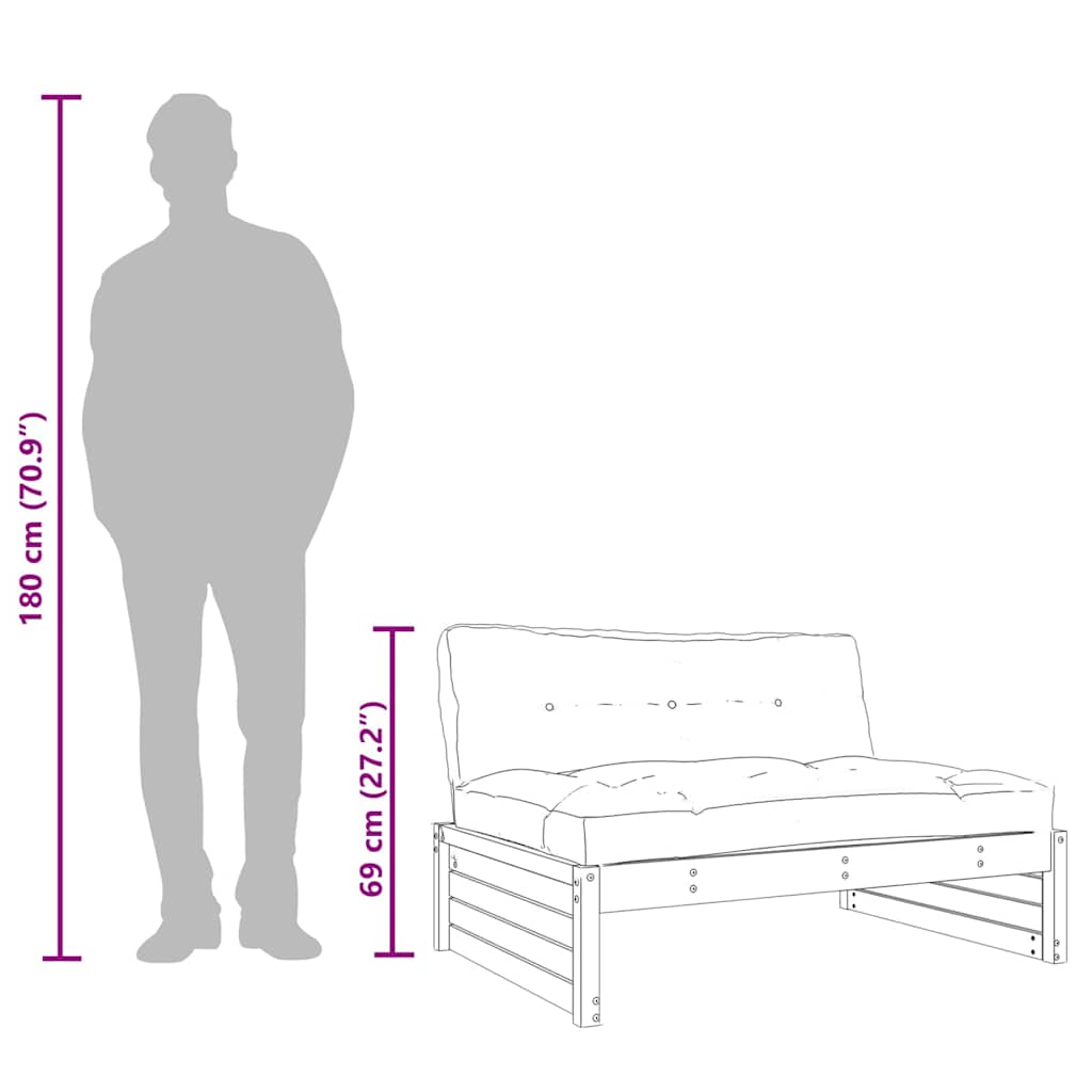 Srednja sofa 120x80 cm od masivne borovine