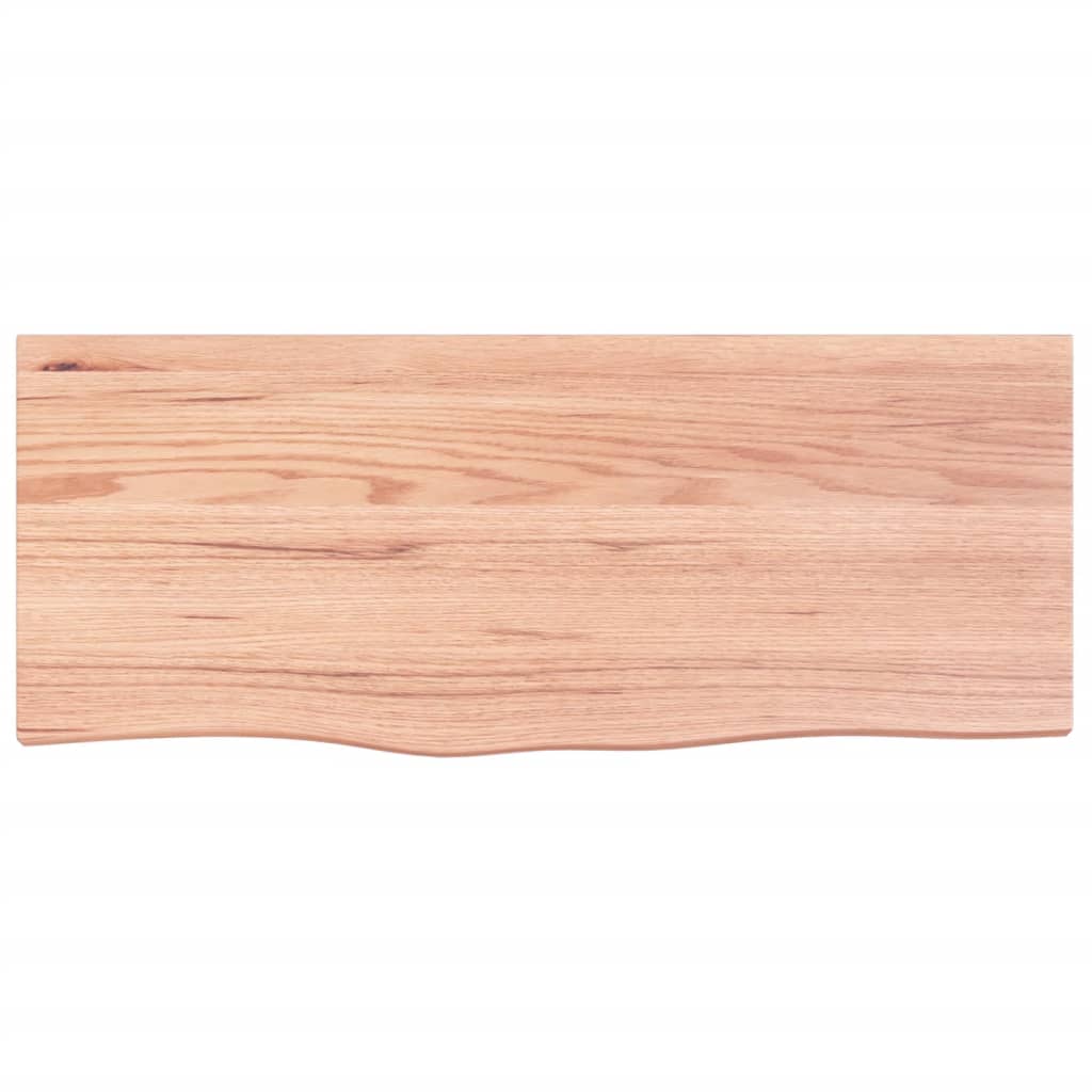 Kupaonska radna ploča svjetlosmeđa 100x40x(2-6) cm masivno drvo