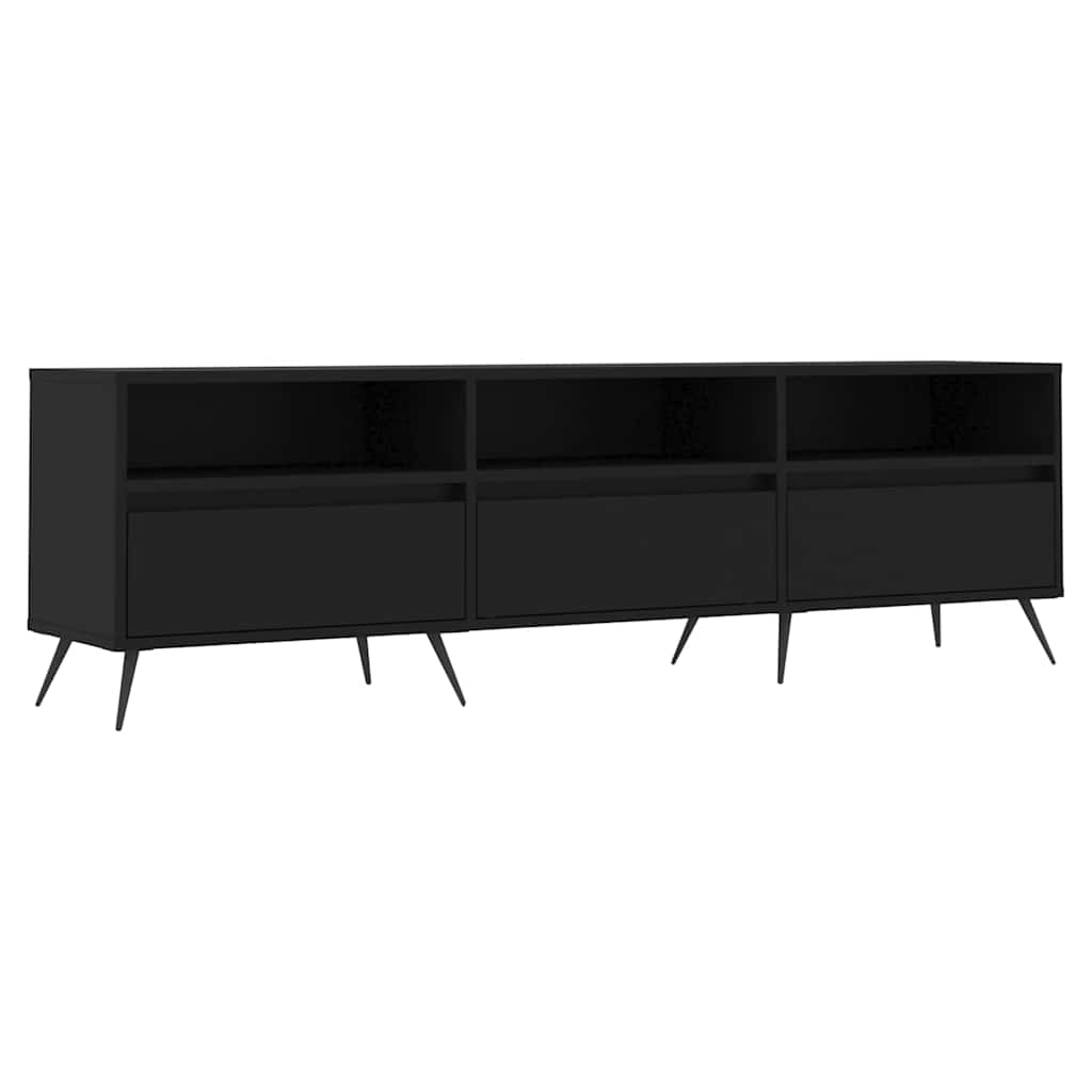 TV ormarić crni 150x30x44,5 cm od konstruiranog drva