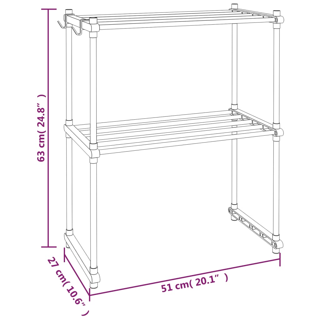 Polica za mikrovalnu pećnicu bijela 51 x 27 x 63 cm aluminijska