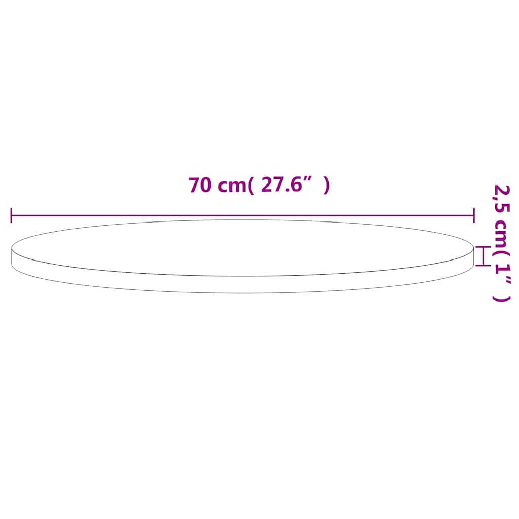 Stolna ploča Ø 70 x 2,5 cm okrugla od masivne bukovine