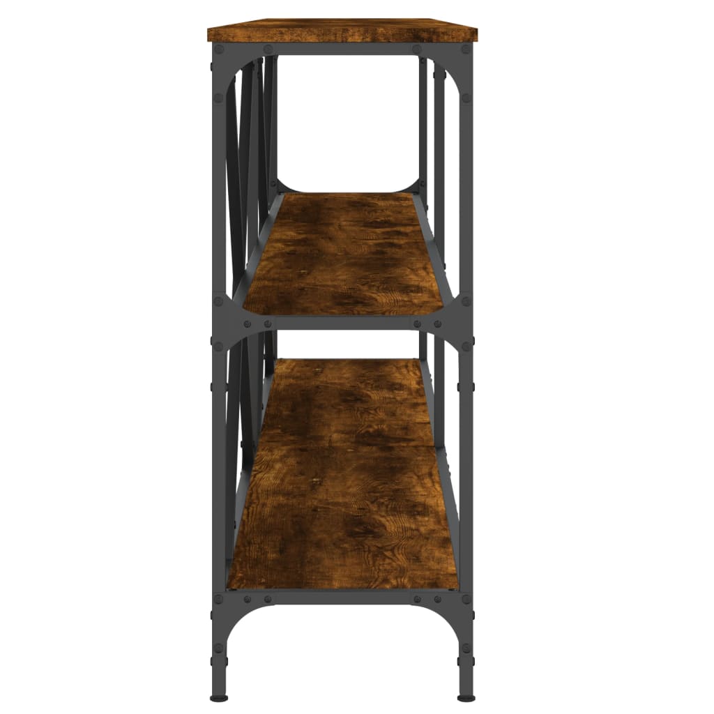 Stolić za kavu boja hrasta 180 x 30 x 75 cm od drva i željeza