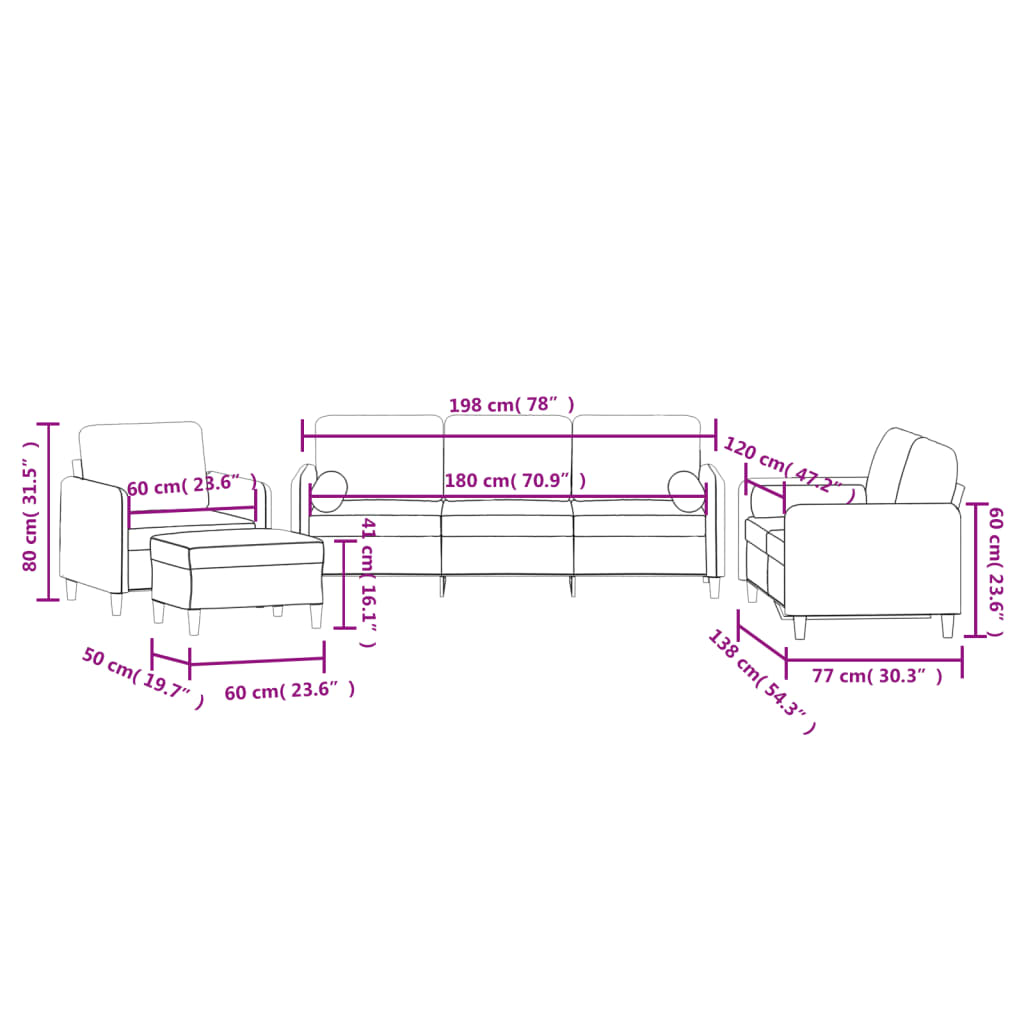 4-dijelni set sofa s jastucima tamnosivi baršunasti Siva