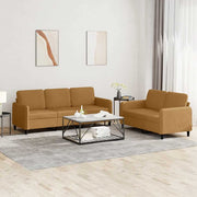 2-dijelni set sofa smeđi baršunasti