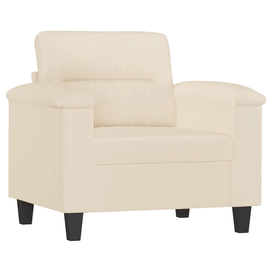 3-dijelni set sofa s jastucima bež tkanina od mikrovlakana