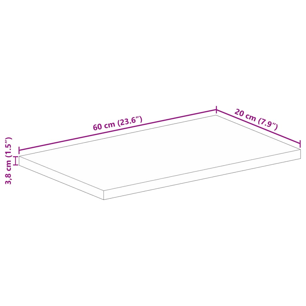 Ploča stola 60x20x3,8 cm Pravokutna Masivna Drvena Akacija