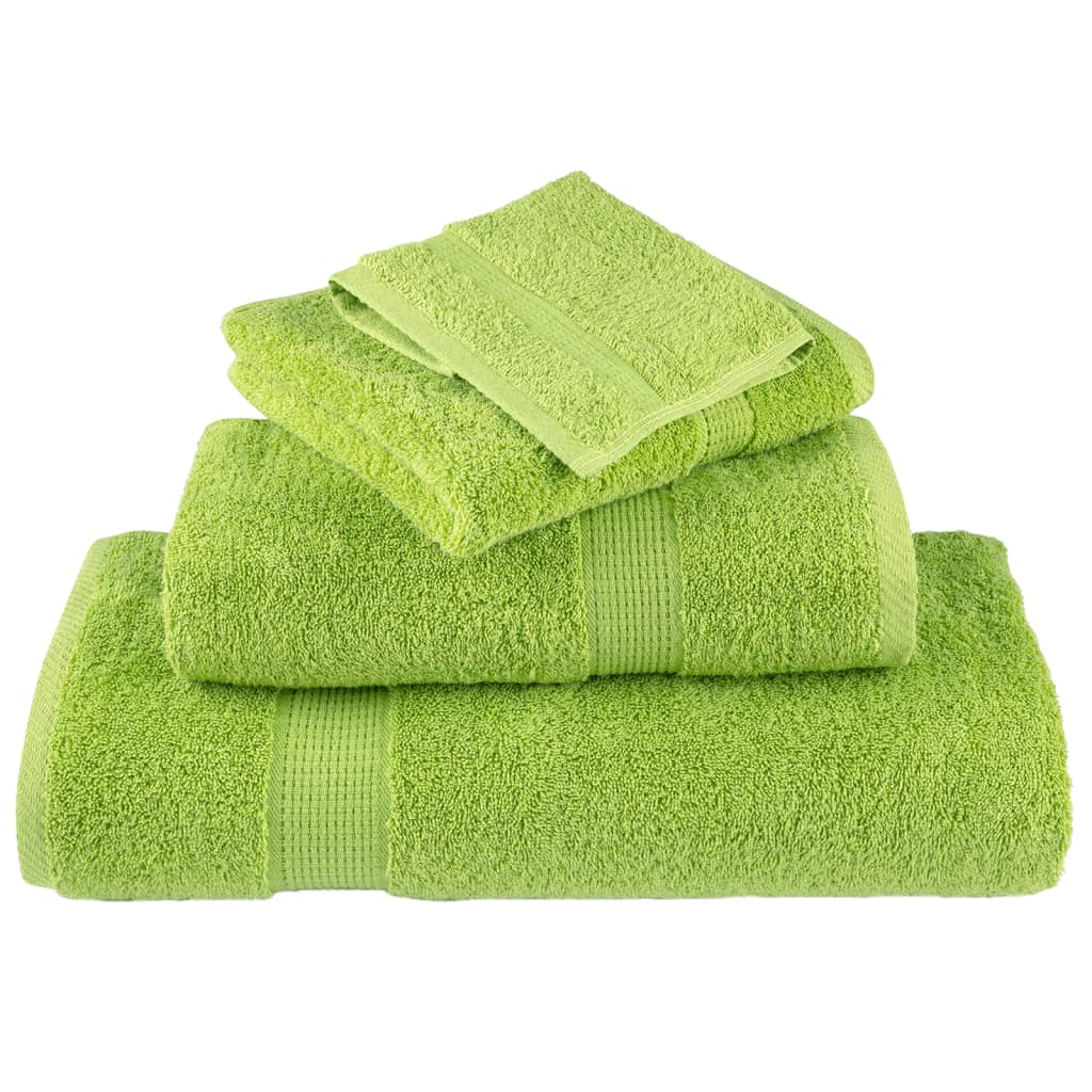 Premium ručnici za goste SOLUND 10 kom. zelene boje jabuke 30x50 cm 600 g/m²