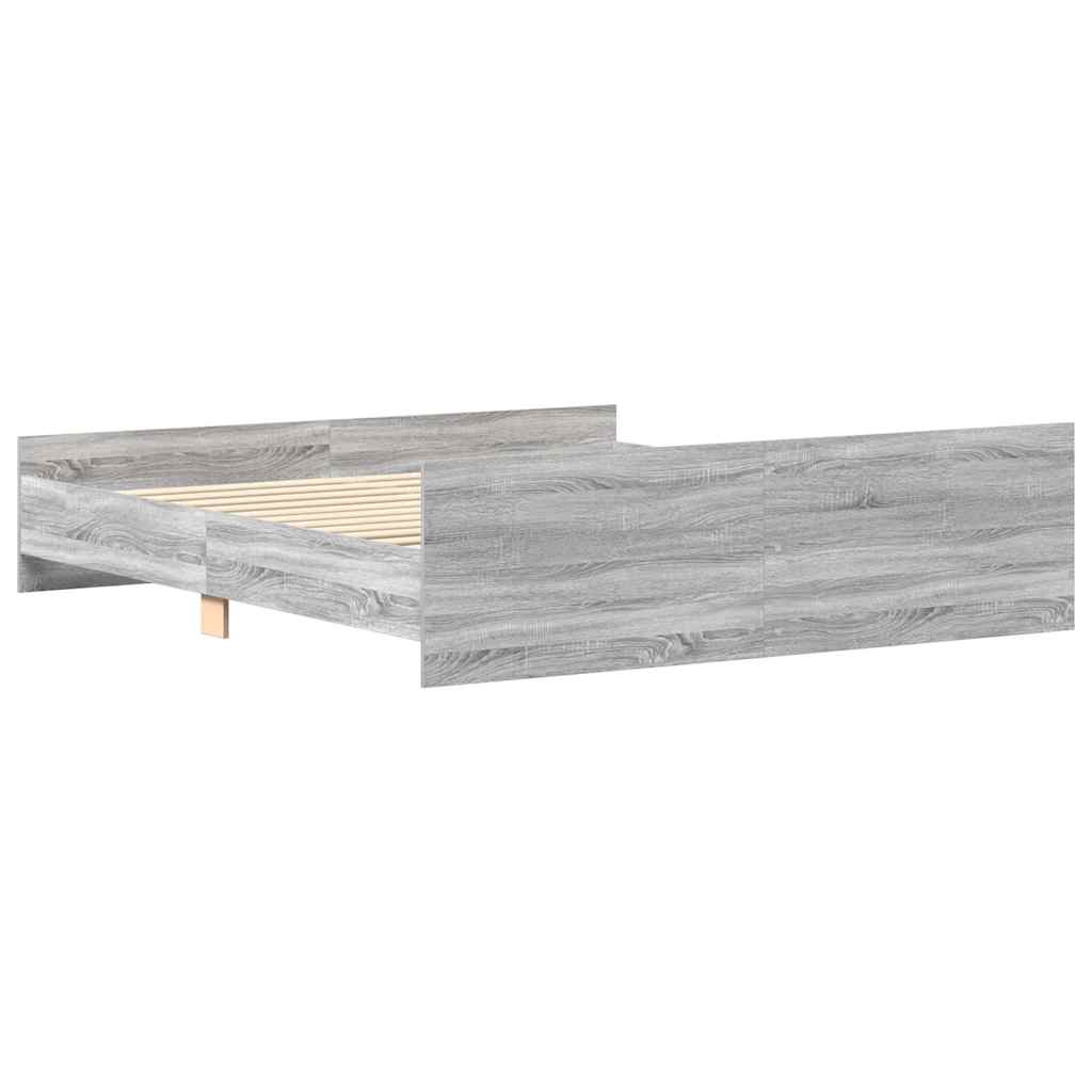 Okvir kreveta s uzglavljem i podnožjem boja hrasta 180x200 cm