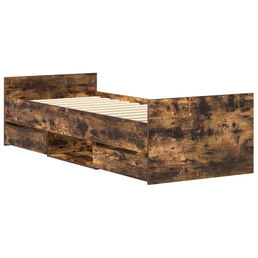 Okvir kreveta s uzglavljem i podnožjem boja hrasta 75 x 190 cm
