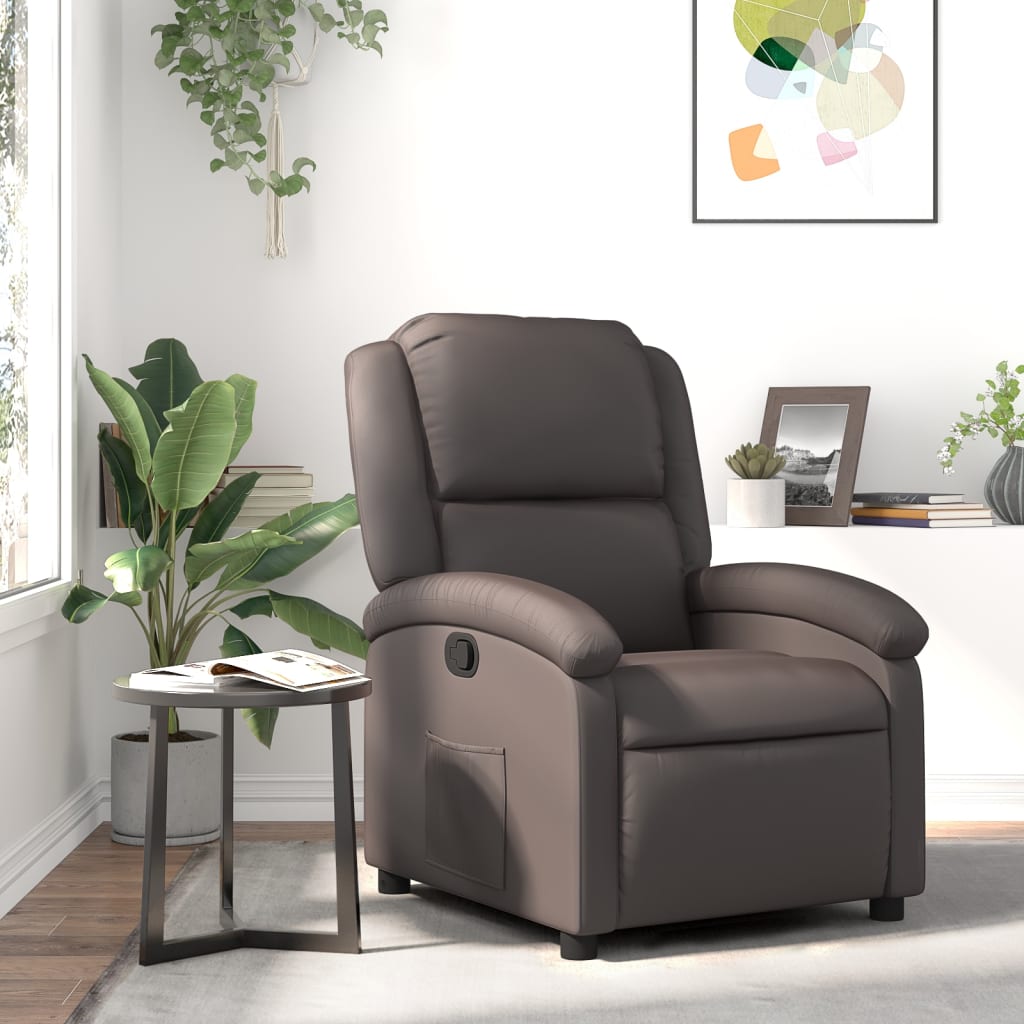 Naslonjač za noge od tamnosmeđe prave kože