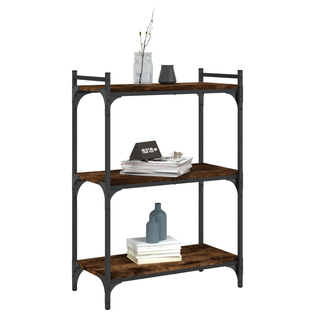 Regal za knjige s 3 razine boja hrasta 60x30x86 cm drveni