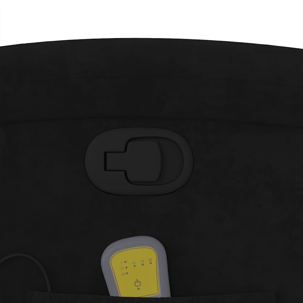Masažni naslonjač crni baršunasti
