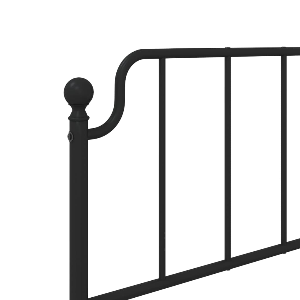 Metalni okvir za krevet s uzglavljem crni 90x200 cm