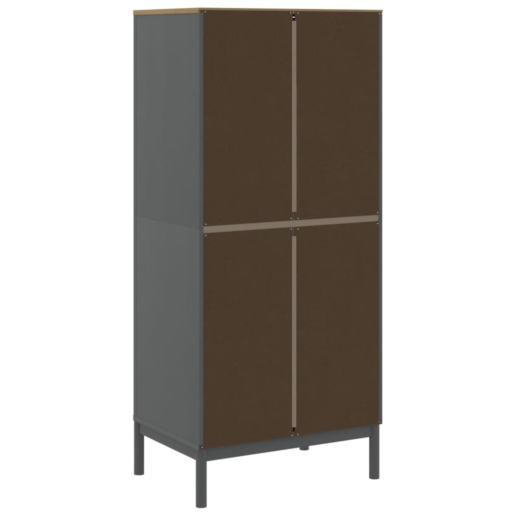 Ormar FLORO sivi 77 x 53 x 171 cm od masivne borovine