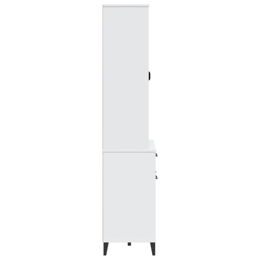 Visoka komoda VIKEN bijela 80 x 40 x 190 cm od masivne borovine