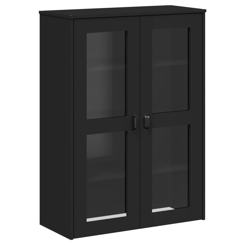 Visoka komoda VIKEN crna 80 x 40 x 190 cm od masivne borovine