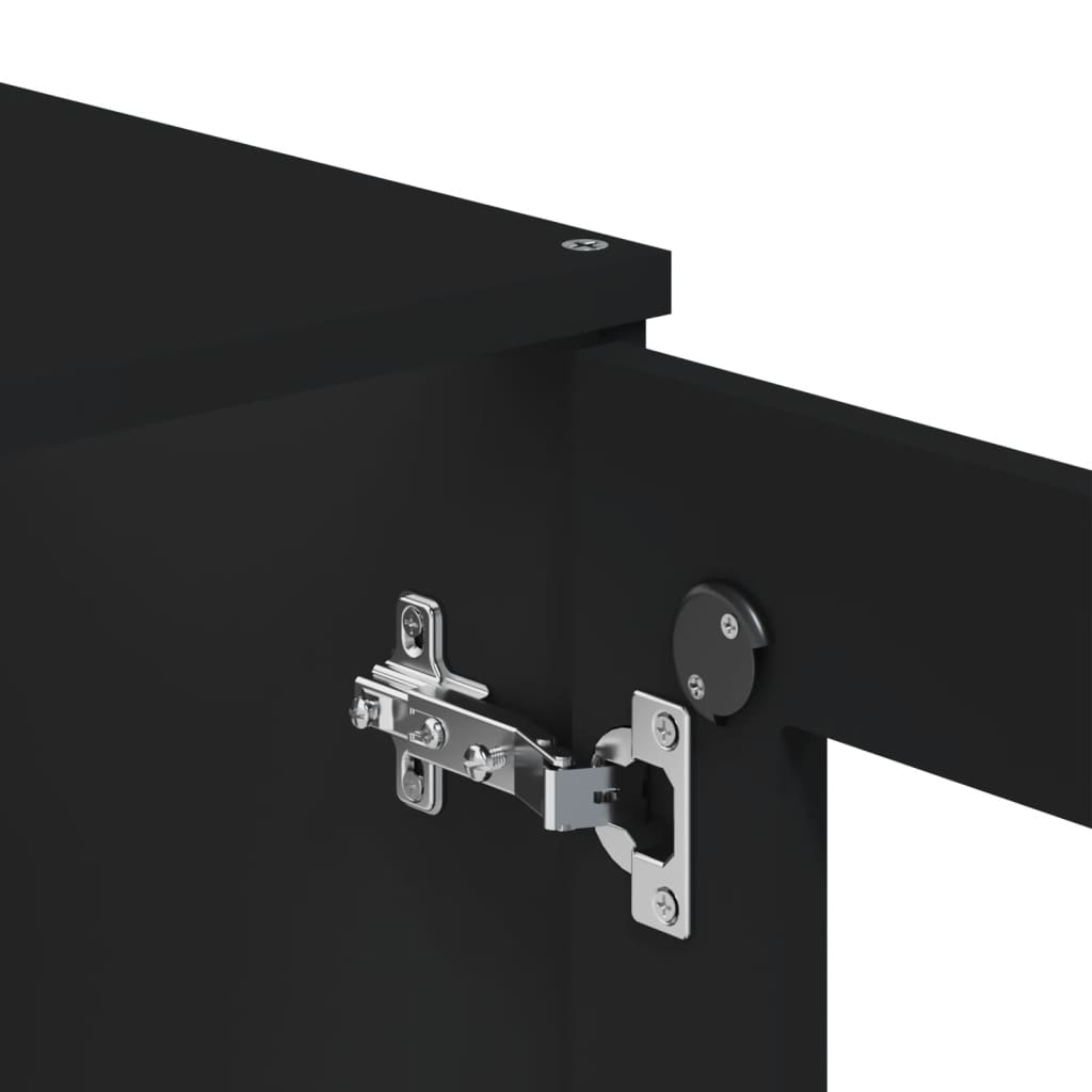 Visoka komoda VIKEN crna 80 x 40 x 190 cm od masivne borovine