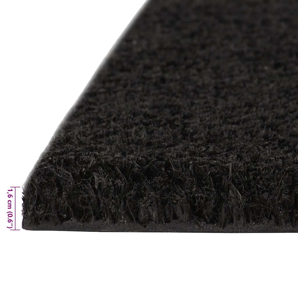 Otirač za vrata crni 40x60 cm čupavi kokosovi vlakni