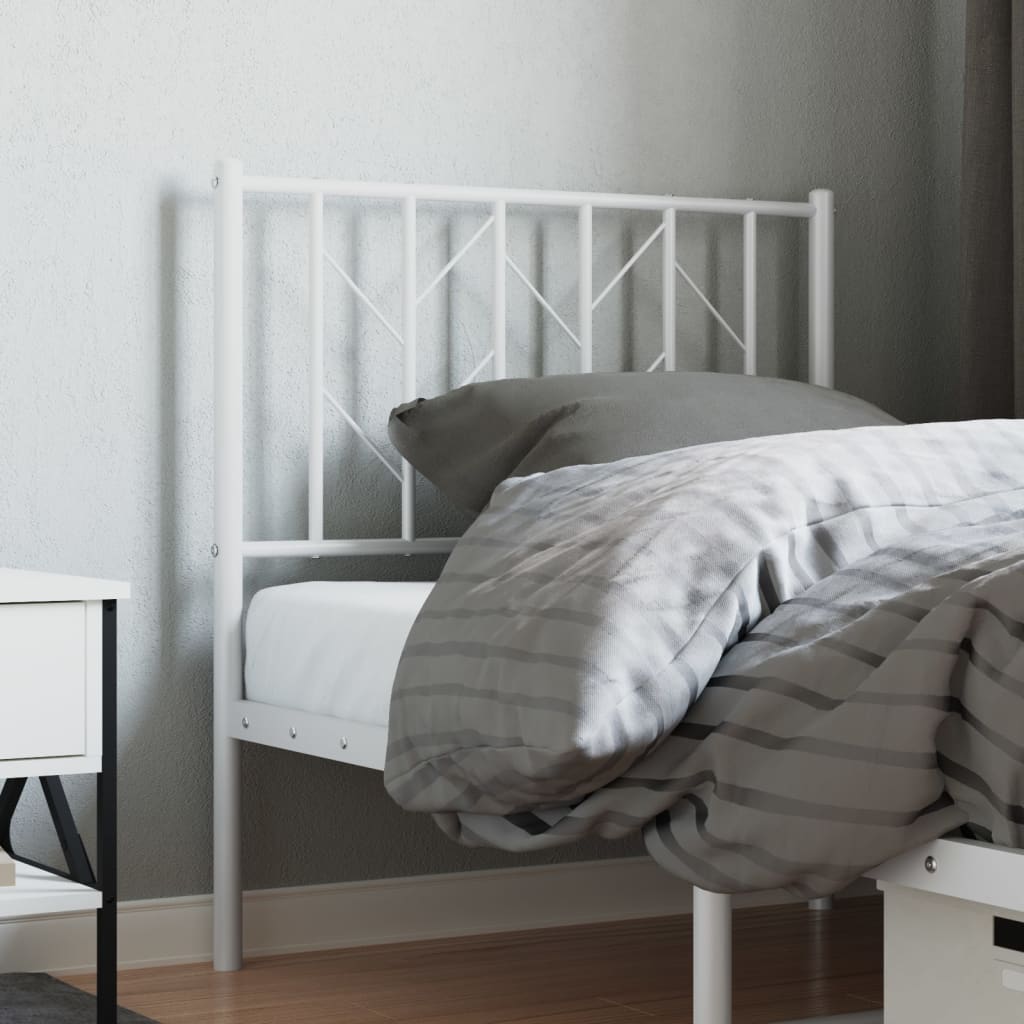 Metalno uzglavlje za krevet, bijelo, 80 cm