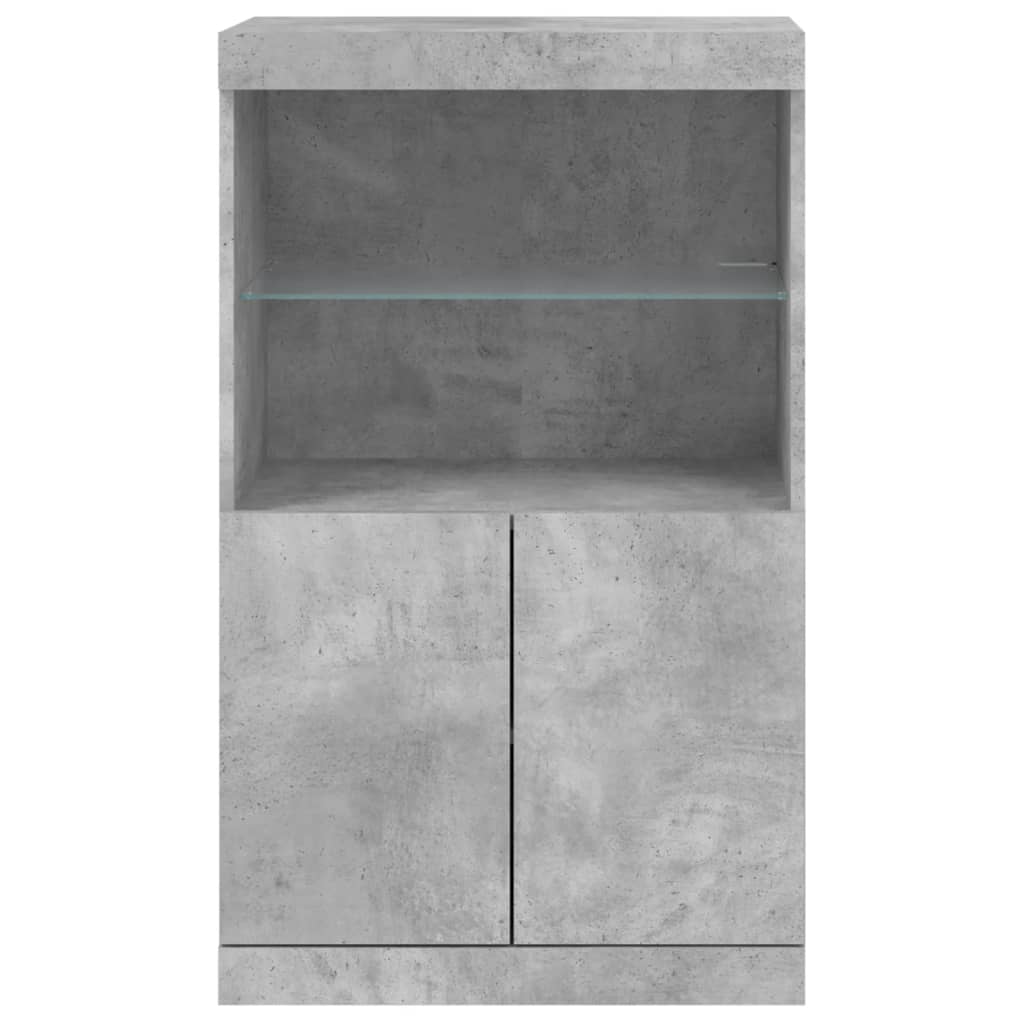 Komoda s LED svjetlima siva boja betona 60,5x37x100 cm
