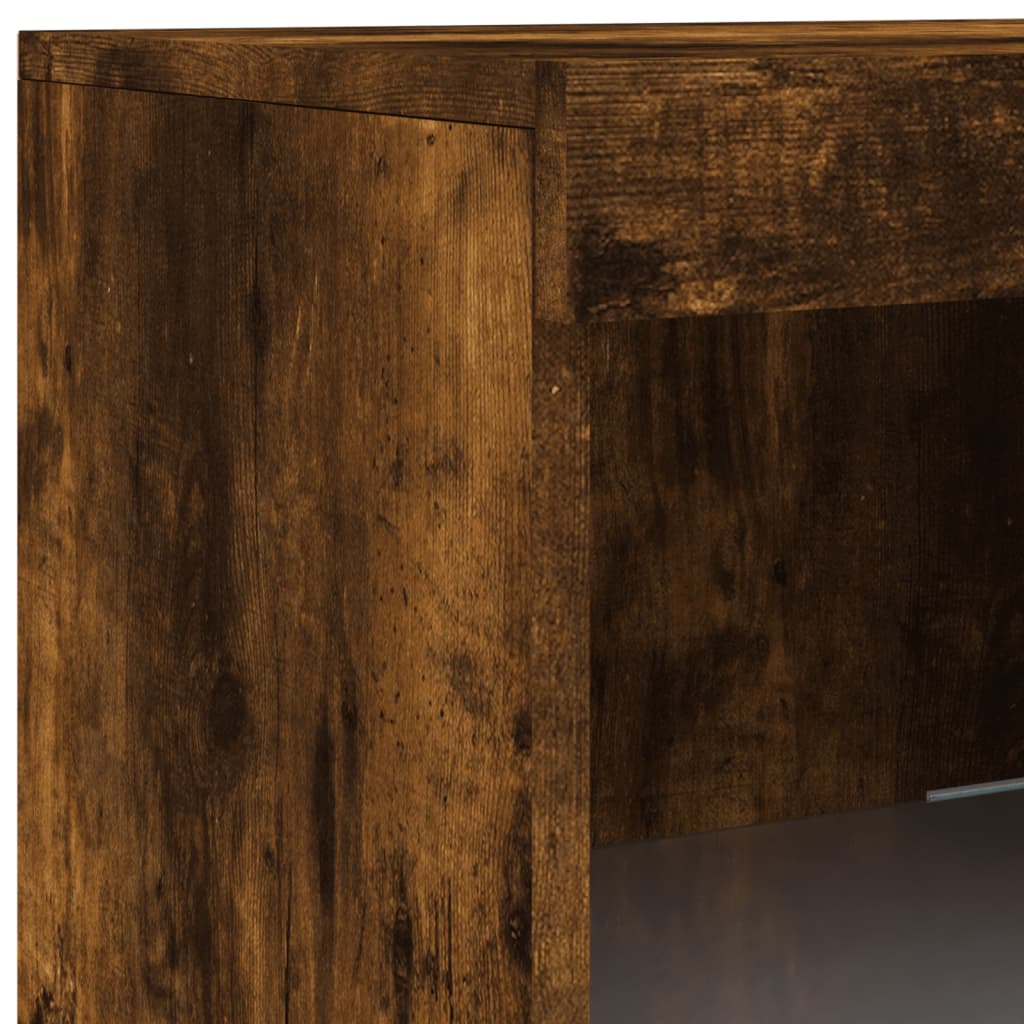 Komoda s LED svjetlima boja dimljenog hrasta 41x37x100 cm