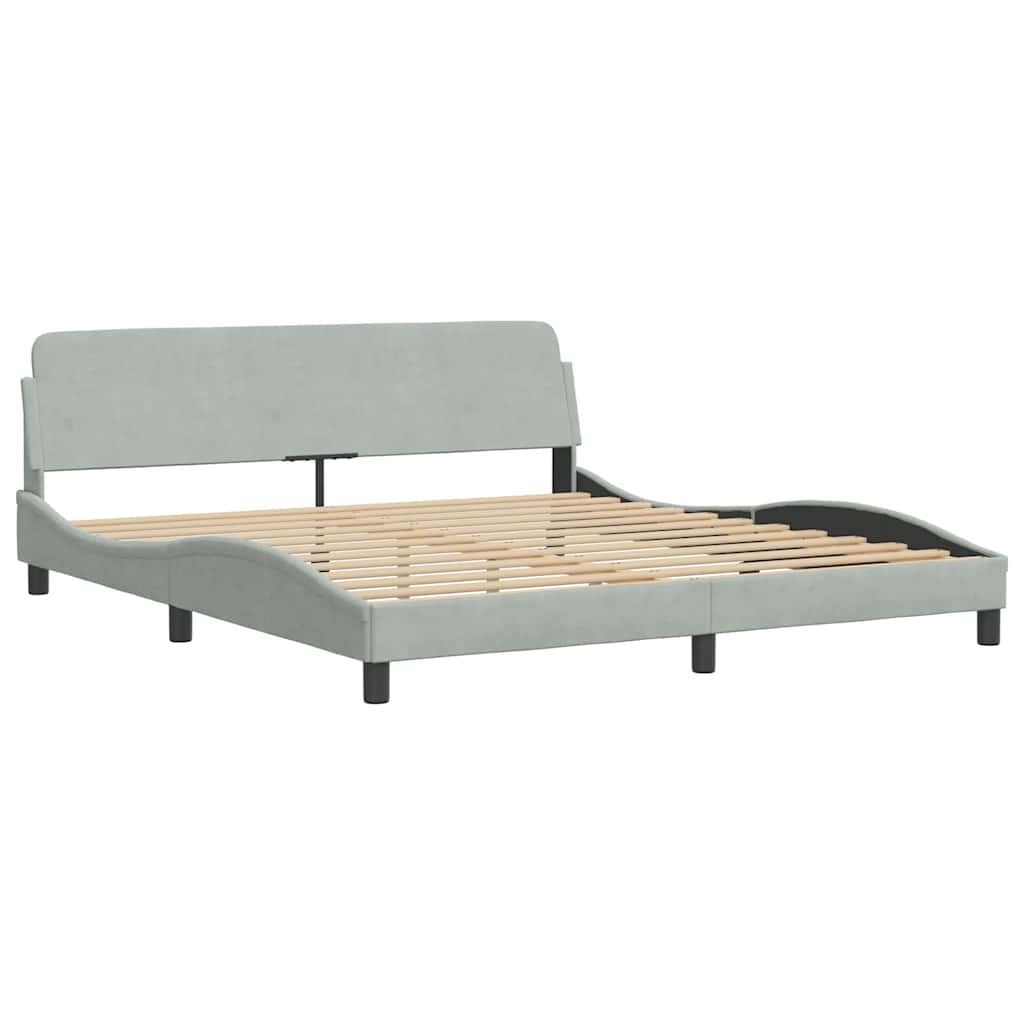Okvir za krevet Dover svijetlosivi 180x200 cm baršun