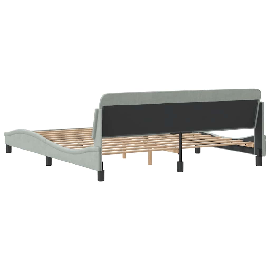 Okvir za krevet Dover svijetlosivi 180x200 cm baršun