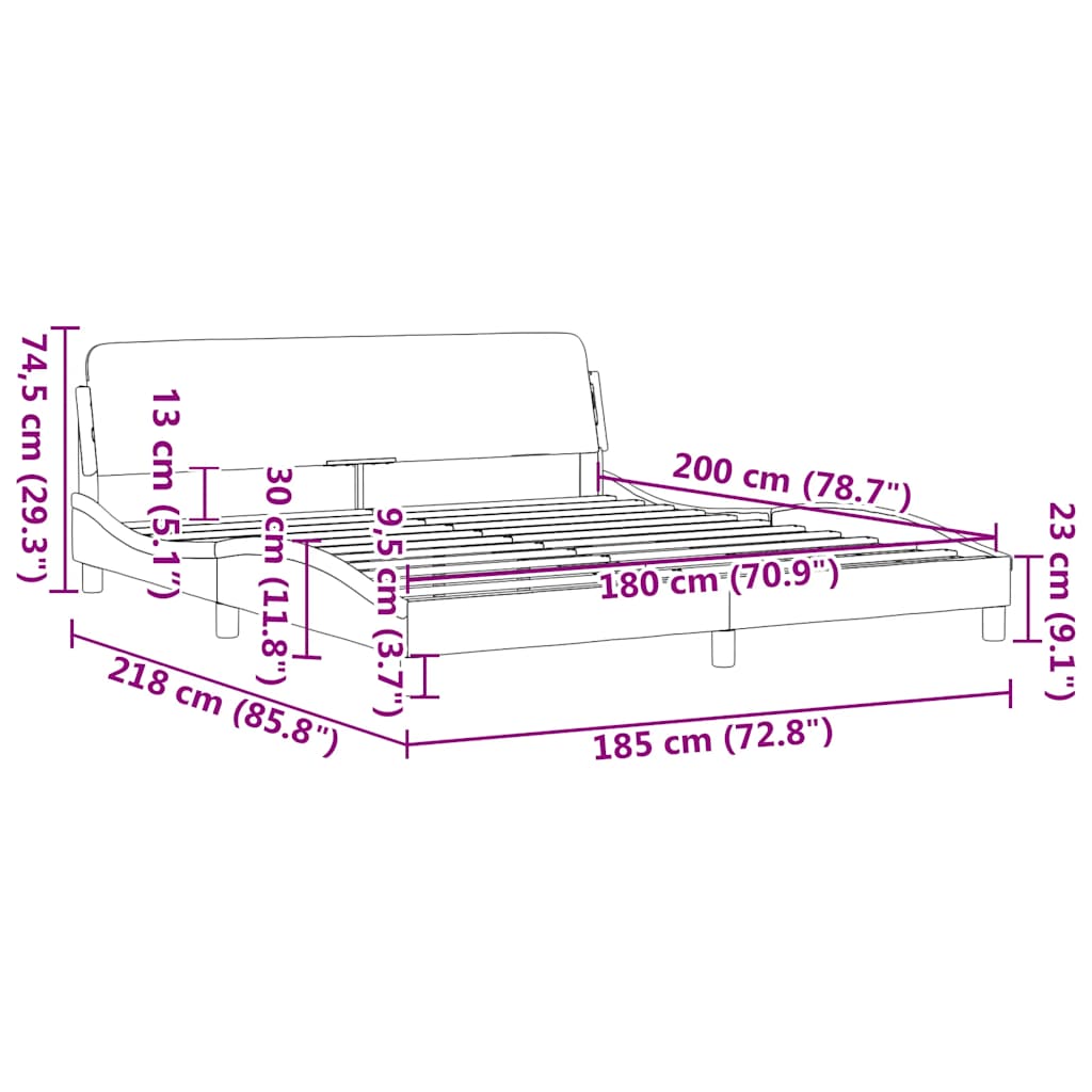 Okvir za krevet Dover svijetlosivi 180x200 cm baršun