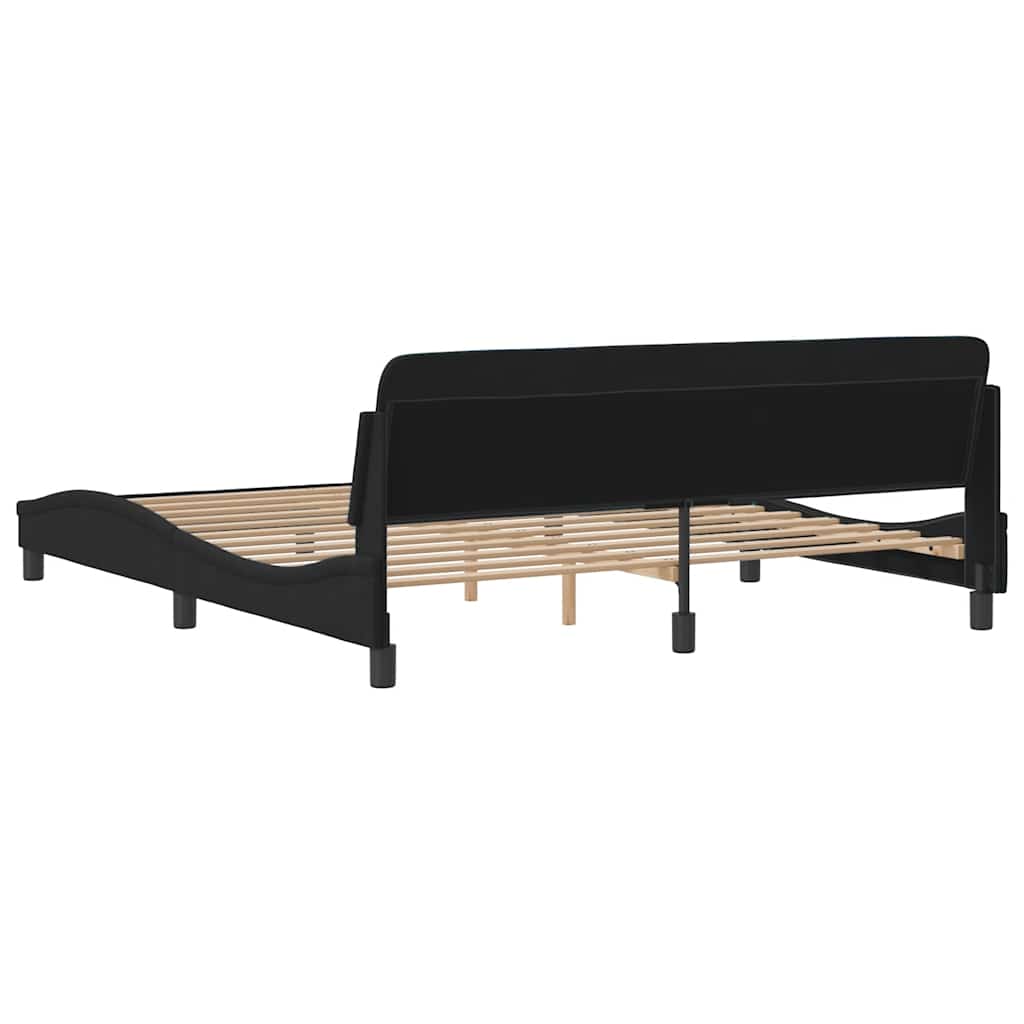 Okvir za krevet Dover Crni 180x200 cm Baršun
