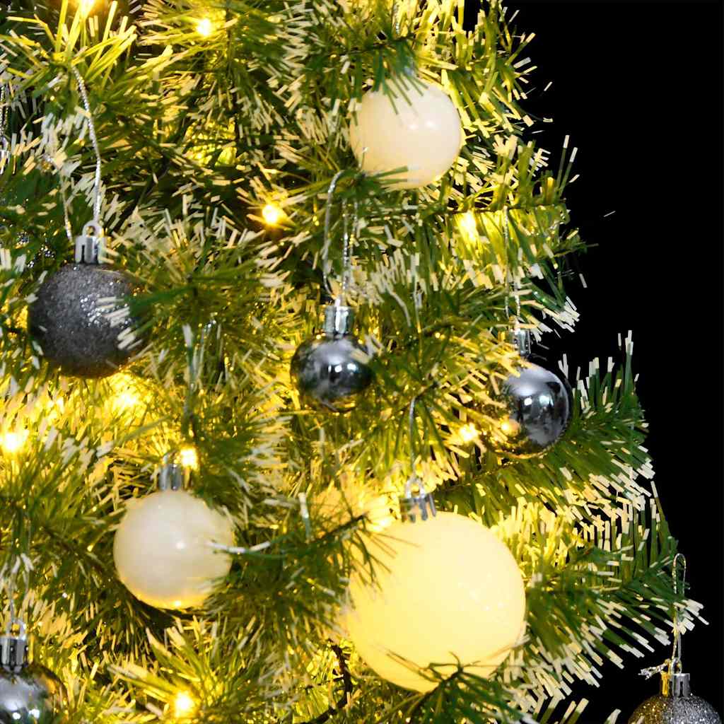 Umjetno božićno drvce 150 LED s kuglicama i snijegom 120 cm