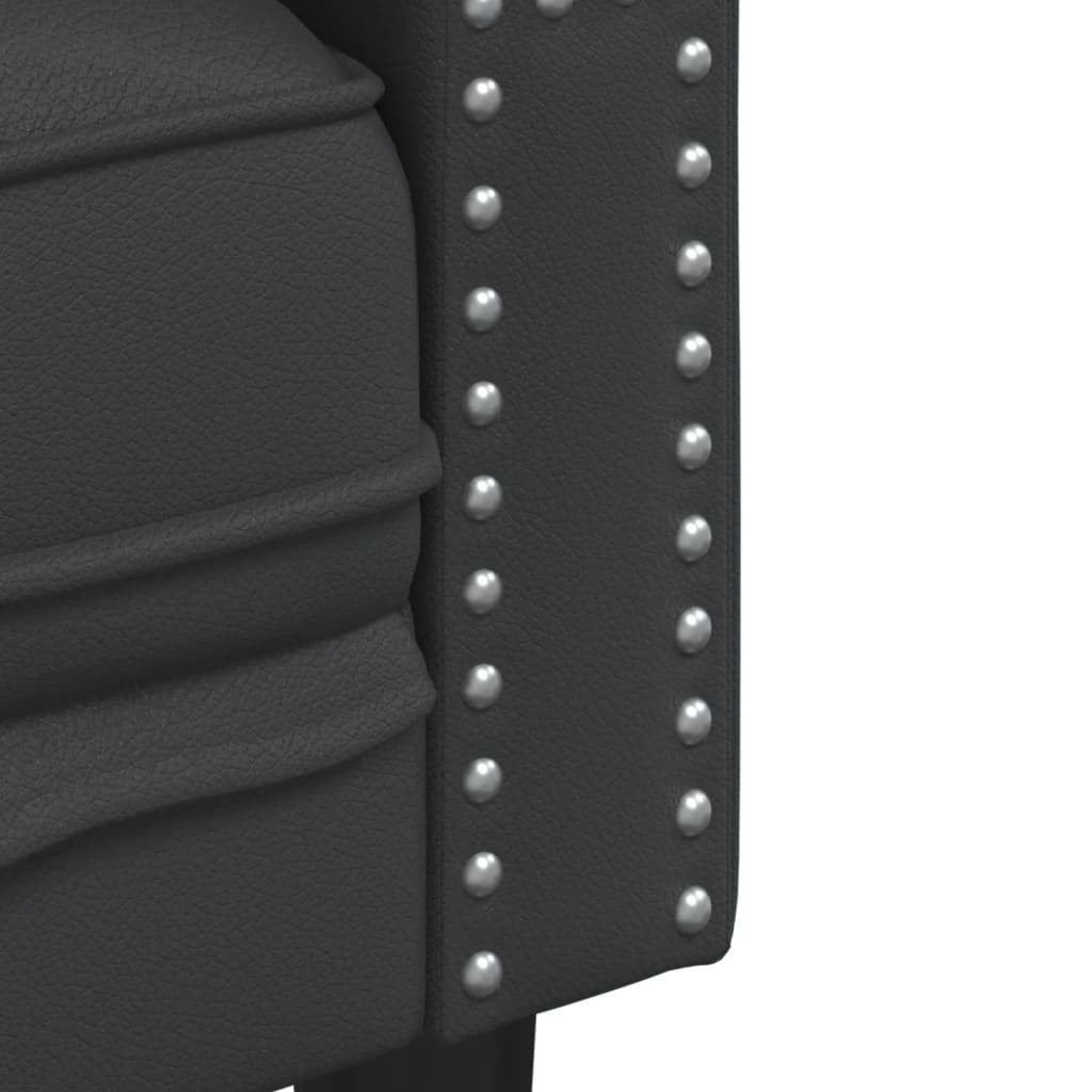 Chesterfield garnitura od 2 dijela, crna, umjetna koža