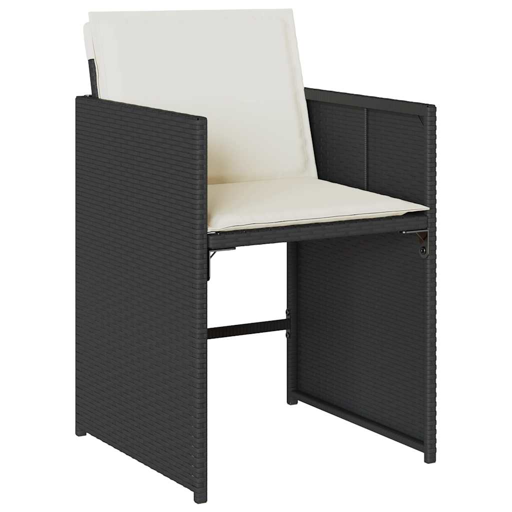 13-dijelni vrtni blagovaonski set s jastucima poliratan crni