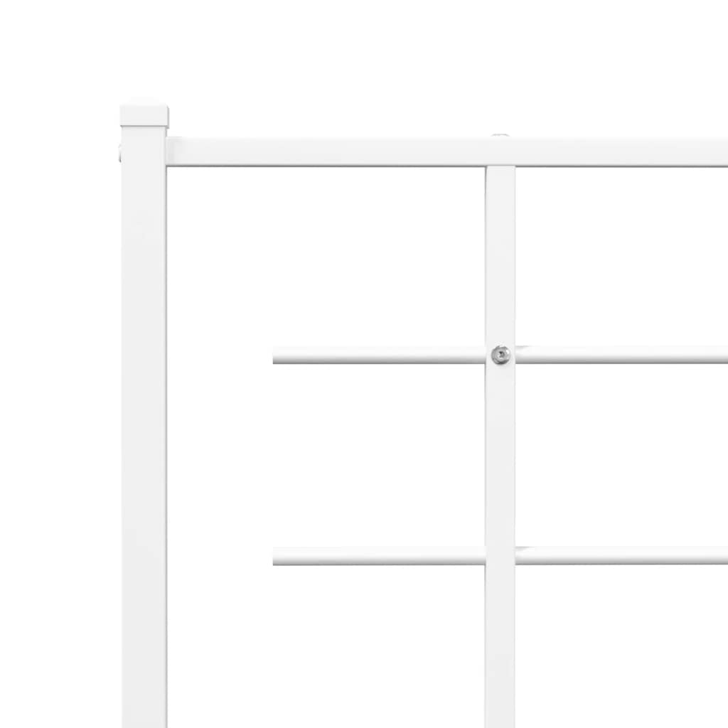 Metalni okvir za krevet s uzglavljem bijeli 80x200 cm