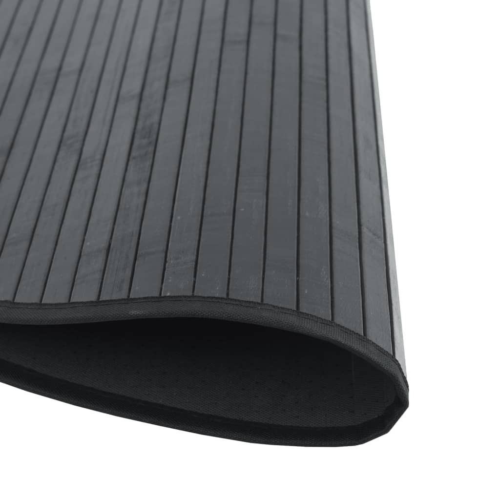 Okrugli tepih crni 100 cm bambus