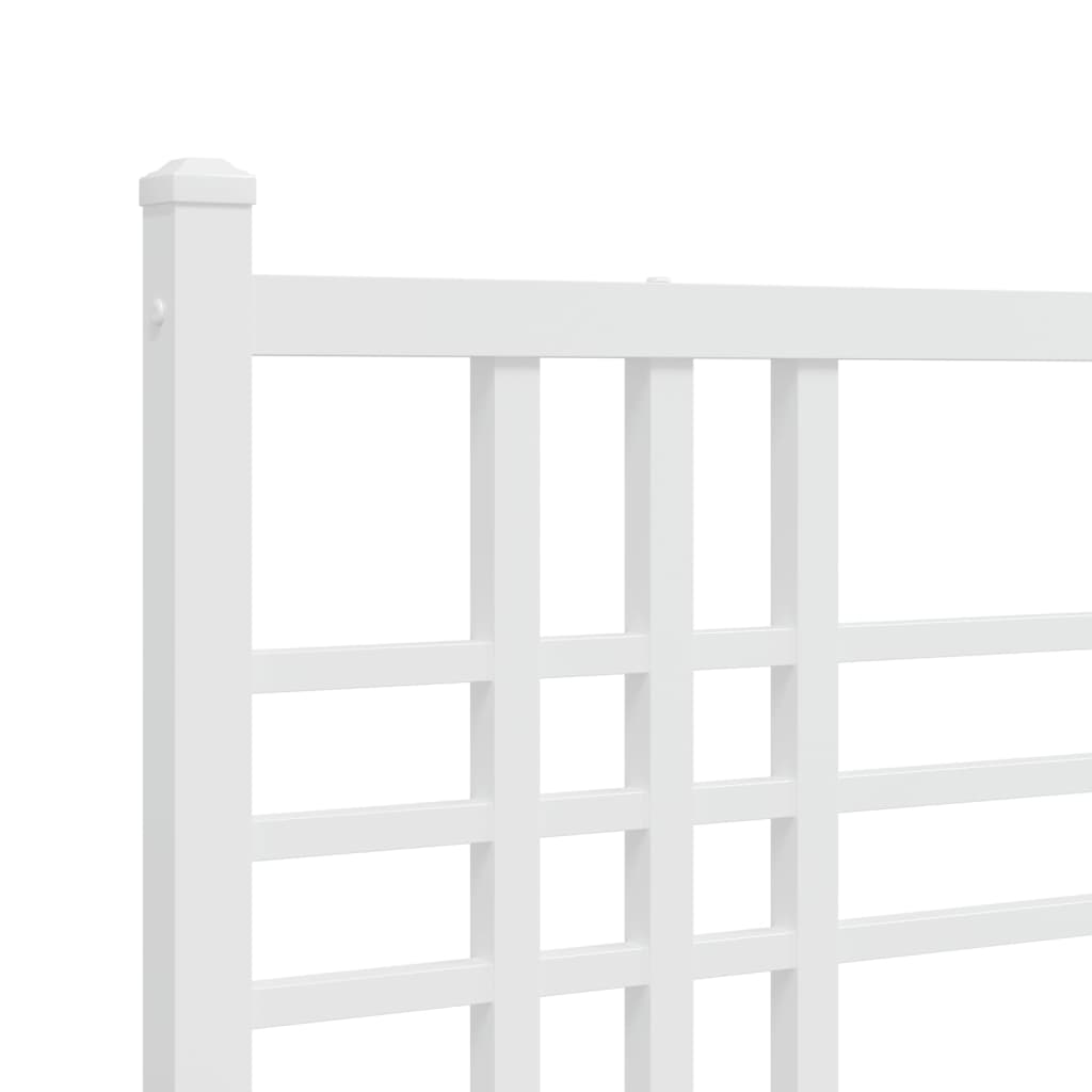Metalni okvir za krevet s uzglavljem bijeli 80x200 cm