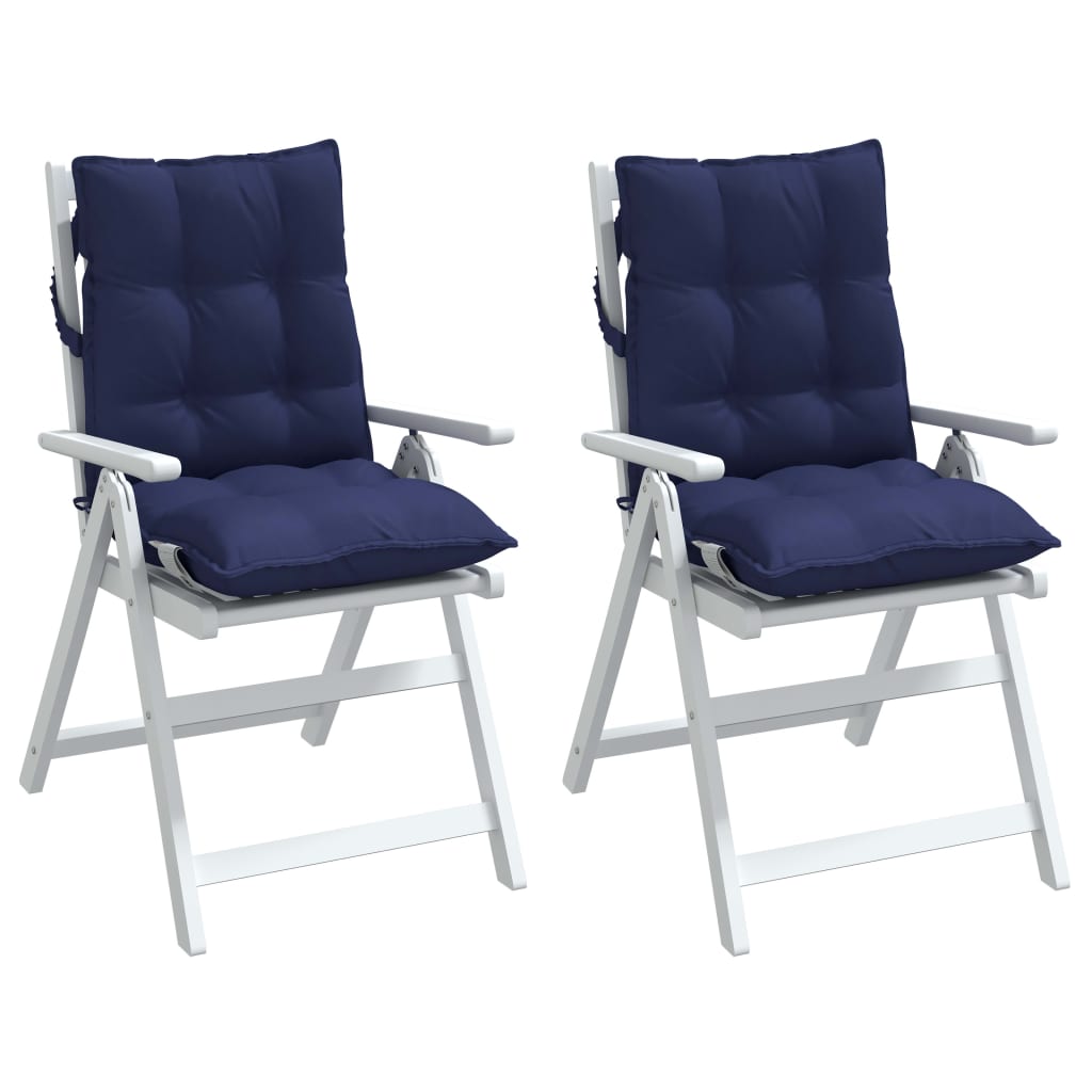 Jastuci za stolice s niskim naslonom 2 kom tamnoplavi tkanina