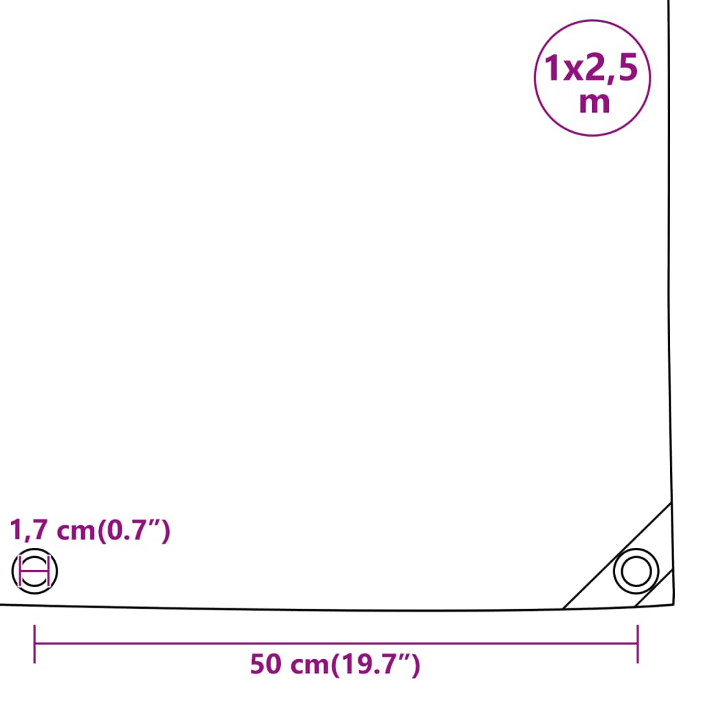 Cerada plava 1x2,5 m 650 g/m²