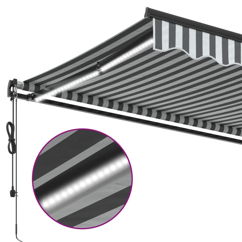 Tenda na automatsko uvlačenje LED antracit i bijela 500x350 cm