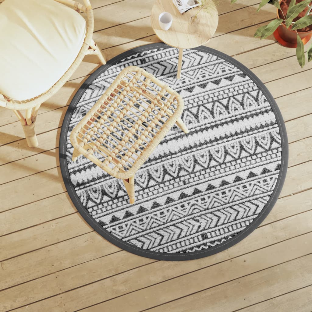 Vanjski tepih ARAKIL crni Ø 120 cm PP