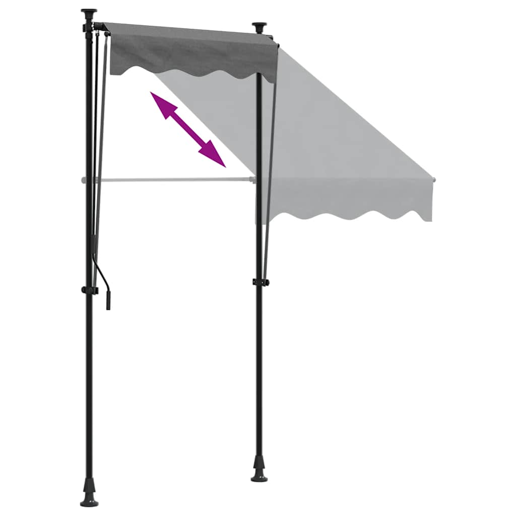 Tenda na uvlačenje antracit 100 x 150 cm od tkanine i čelika