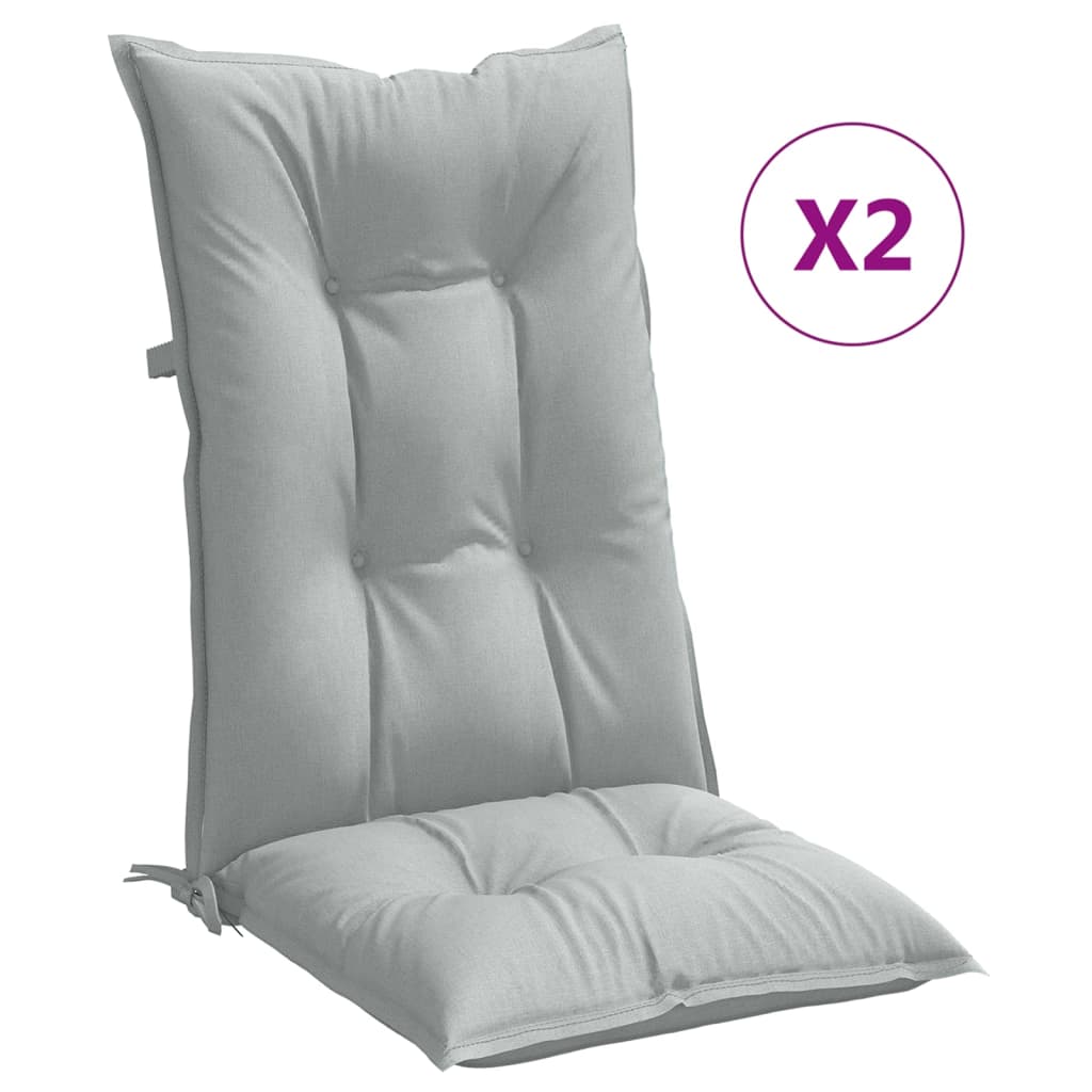 Jastuci za stolice 2 kom svjetlosivi 120x50x7 cm od tkanine