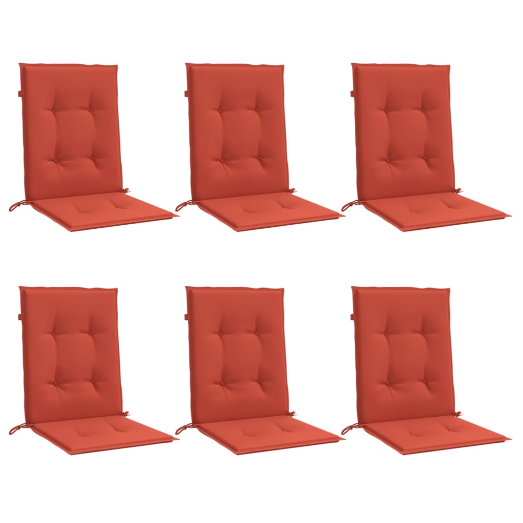 Jastuci za stolice 6 kom prošarano crvena 100x50x4 cm tkanina