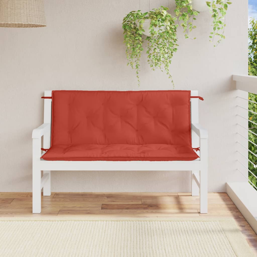 Jastuci za vrtnu klupu 2 kom Crvena vina 120x50x7 cm tkanina