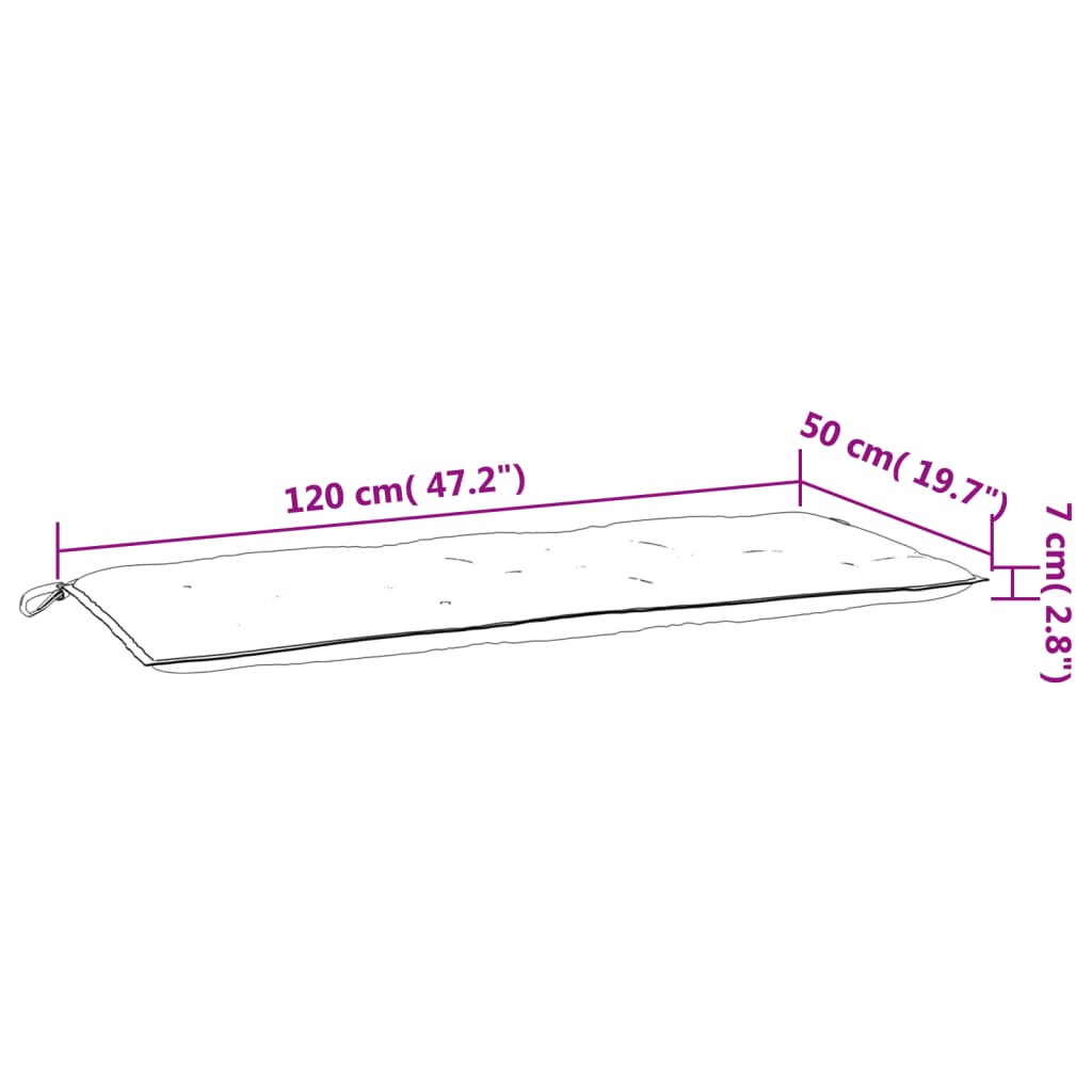 Jastuci za vrtnu klupu 2 kom Crvena vina 120x50x7 cm tkanina