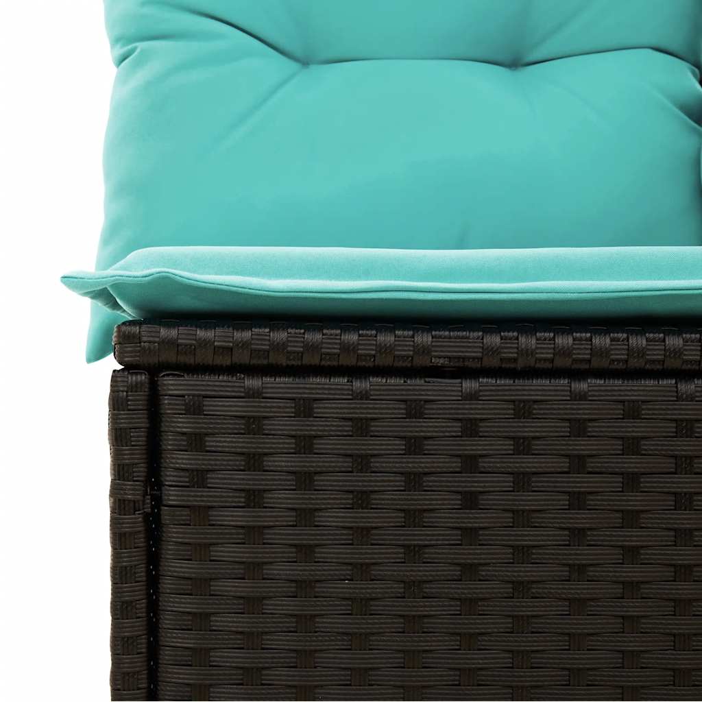 Vrtni set od 7 dijelova s jastucima, crni poliratan