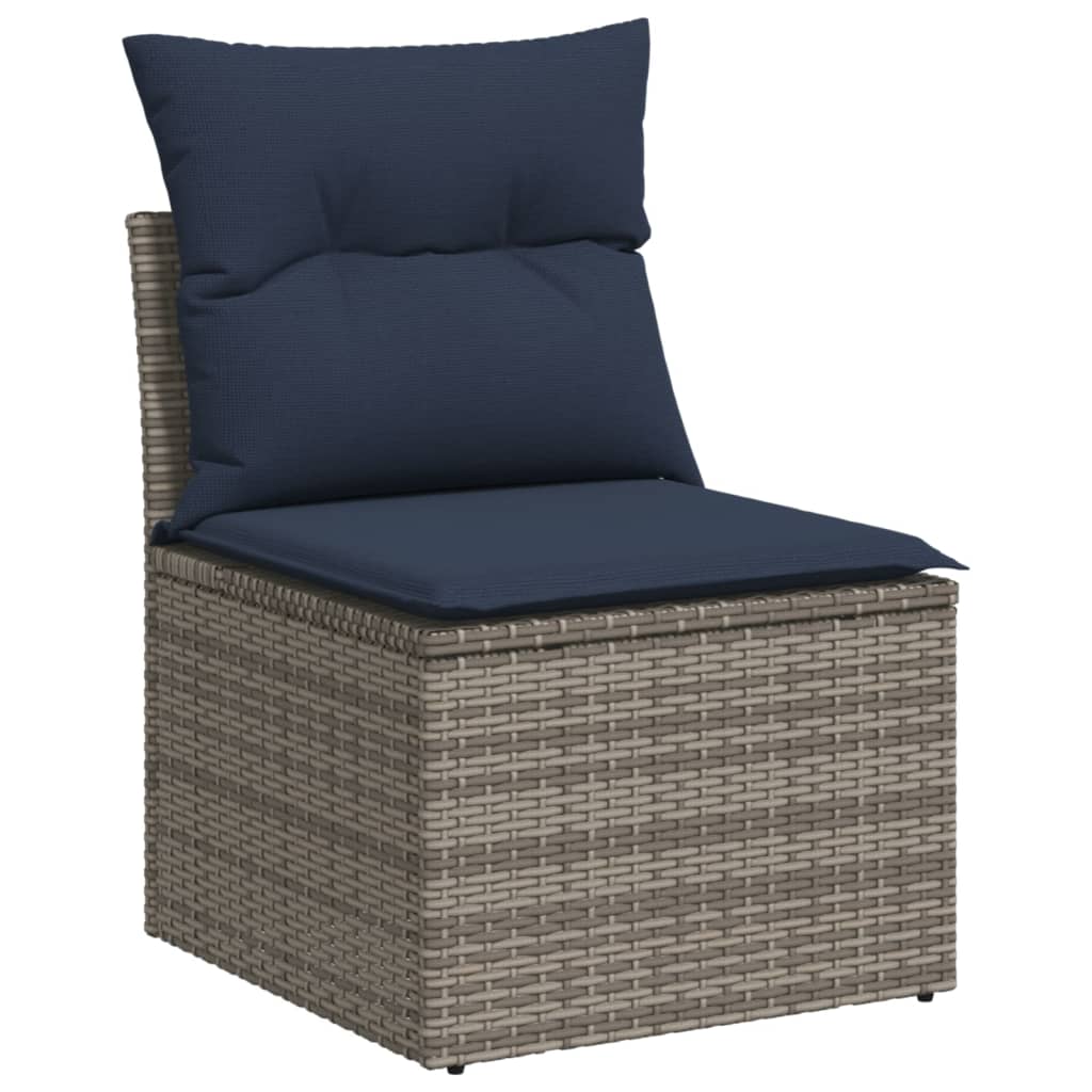 Vrtni set od 4 dijela s jastucima, sivi poliratan