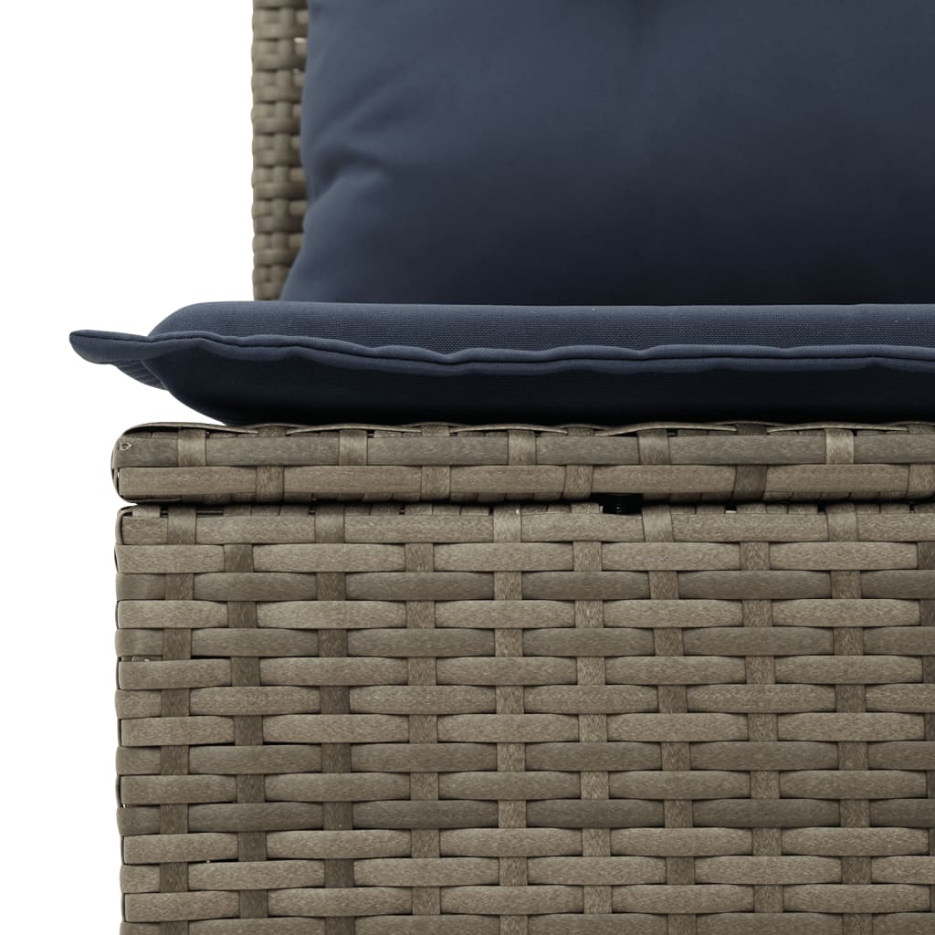 Vrtni set od 7 dijelova s jastucima, sivi poliratan